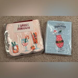 Peppermint Square Festive Cocktail Napkins Set of 2 Packages (40 per pack)